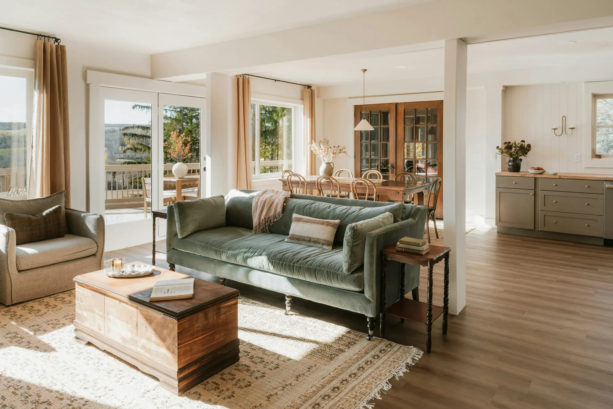 The interior of a renovated house.